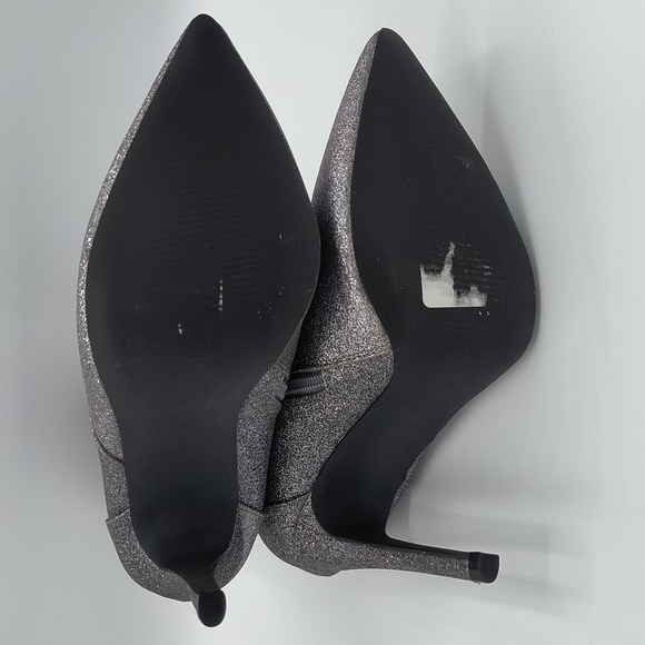 NWOT Charlotte Russe Silver Sparkle High Heel Boots - Picture 4 of 5